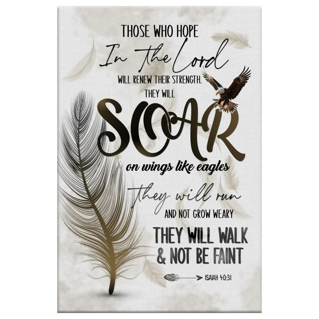 soar on wings like eagles isaiah 40 31 christian wall art canvas (Landscape) (view 5)