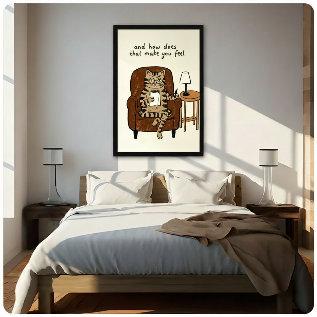 Therapist Cat Funny Quote Canvas Art Wall Art