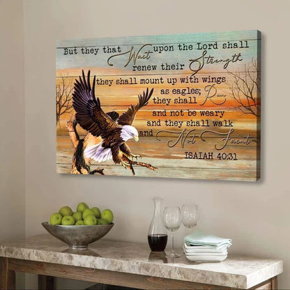 they that wait upon the lord isaiah 40 31 wall art canvas print (Landscape) (view 5)