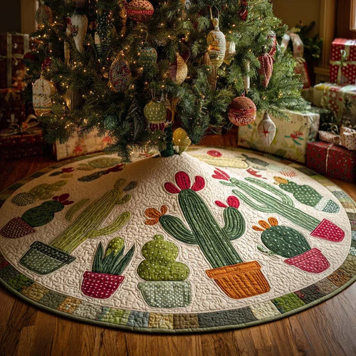Thorn Delight Christmas Quilted Tree Skirt