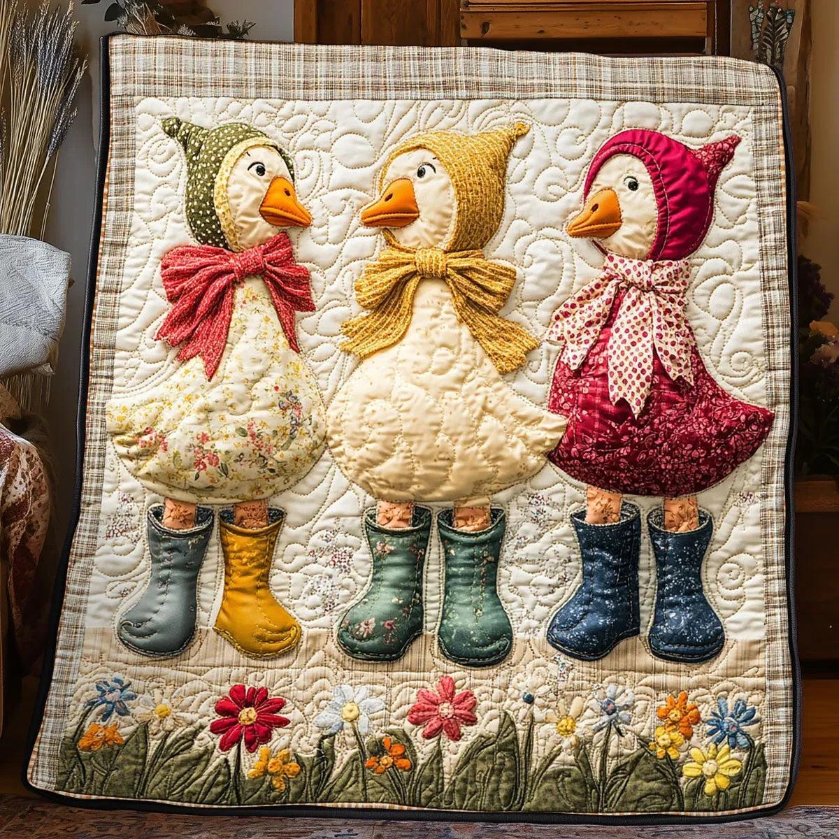 Three Little Geese Quilt Blanket