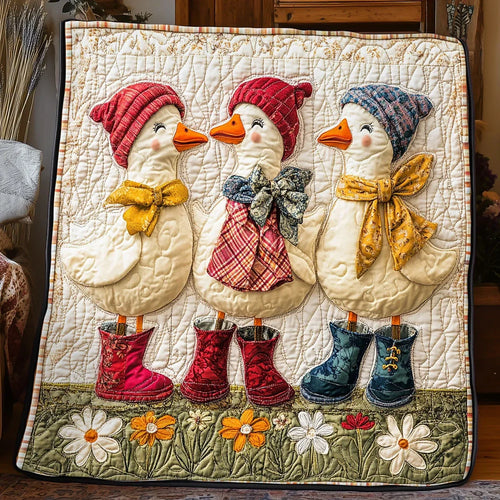 Three Little Geese Quilt Blanket