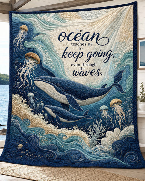 Through the Waves Quilt Blanket - Quilted Blanket by Wild and Way