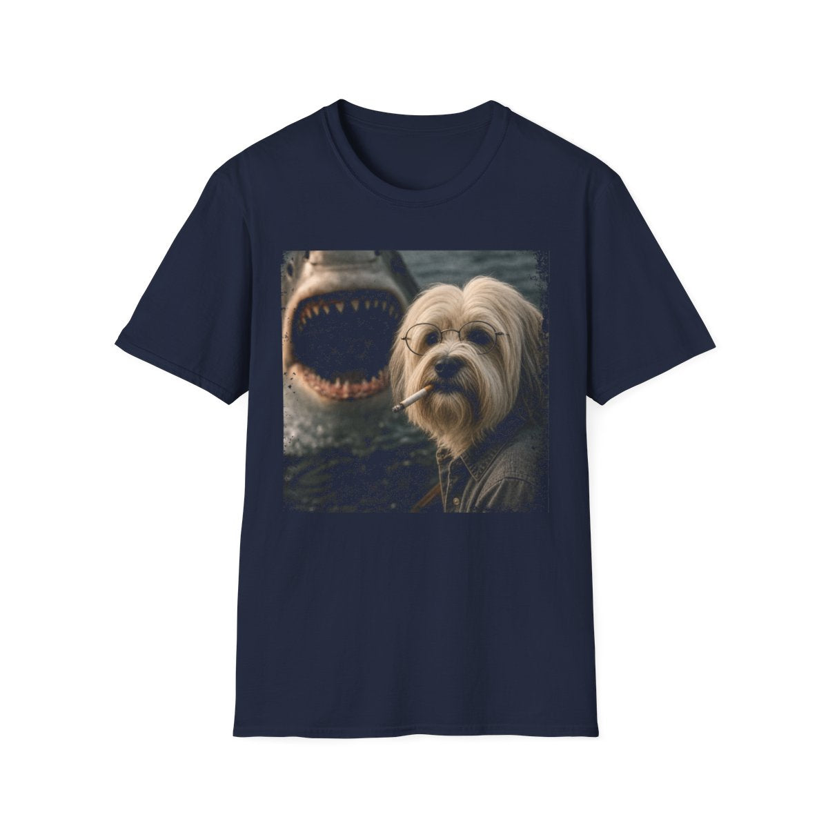 Tibetan Terrier and Shark Tee