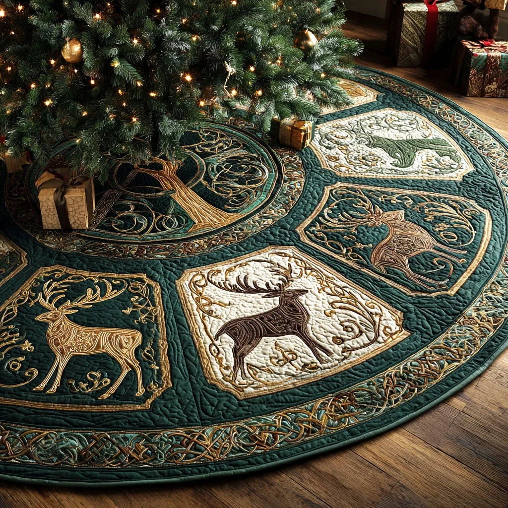 Timber Circle Christmas Quilted Tree Skirt