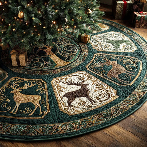 Timber Circle Christmas Quilted Tree Skirt