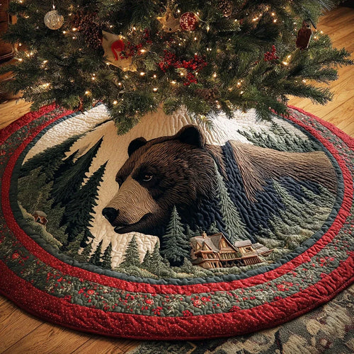 Timber Range Bear Christmas Quilted Tree Skirt