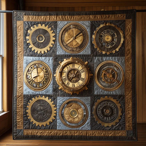 Timewoven Gears Quilt Blanket