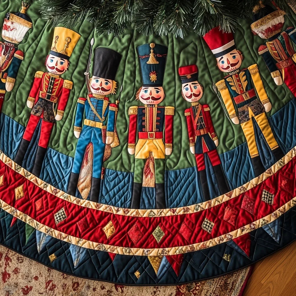 Tinsel and Tidings Christmas Quilted Tree Skirt