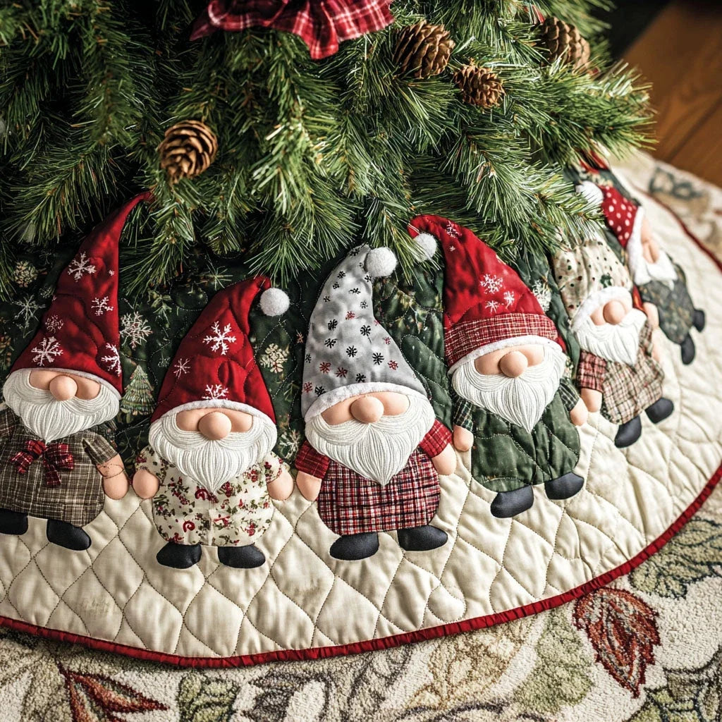 Tinsel Town Tidings Quilted Christmas Tree Skirt