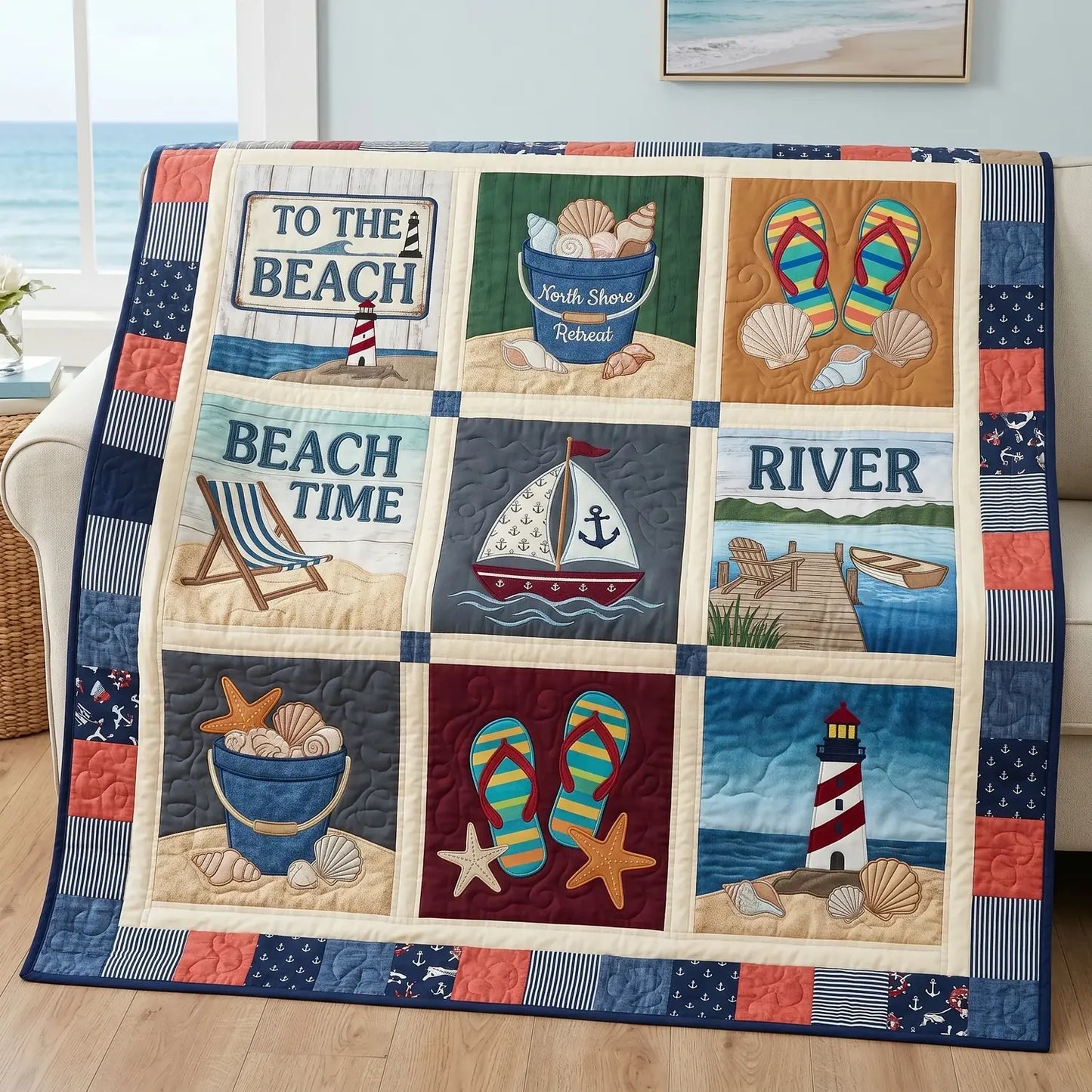 To The Beach Quilt Blanket
