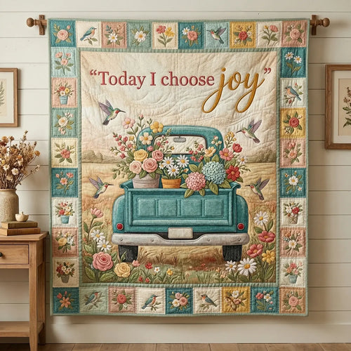 Today I Choose Joy Quilt Blanket