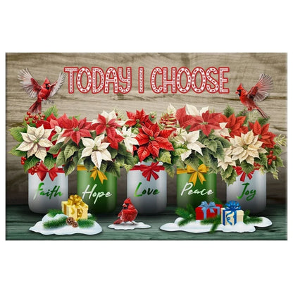 today i choose faith hope love peace joy christmas wall art canvas (Landscape) (view 4)