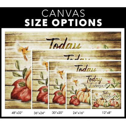 today i choose joy fall thanksgiving wall art canvas print (Landscape) (view 4)