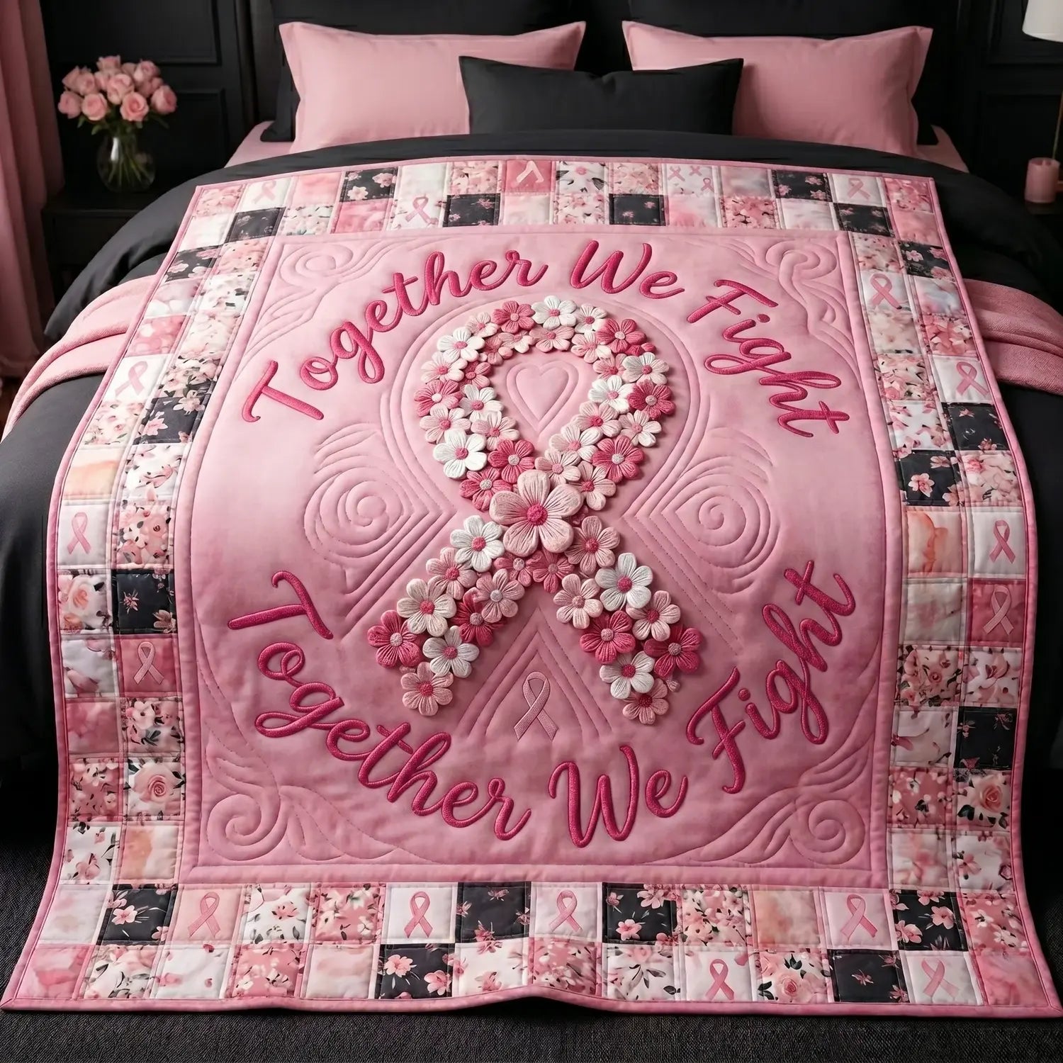 Together We Fight Quilt Blanket