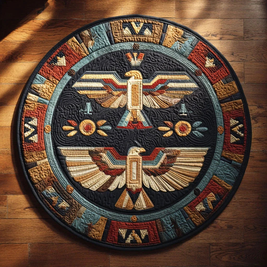 Totem Wings Quilted Round Mat