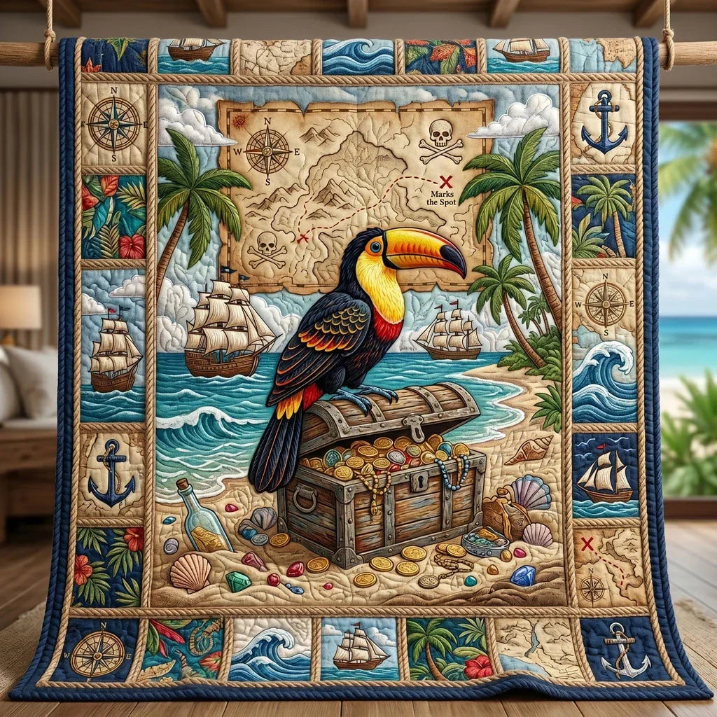 Toucan Treasure Bay Quilt Blanket