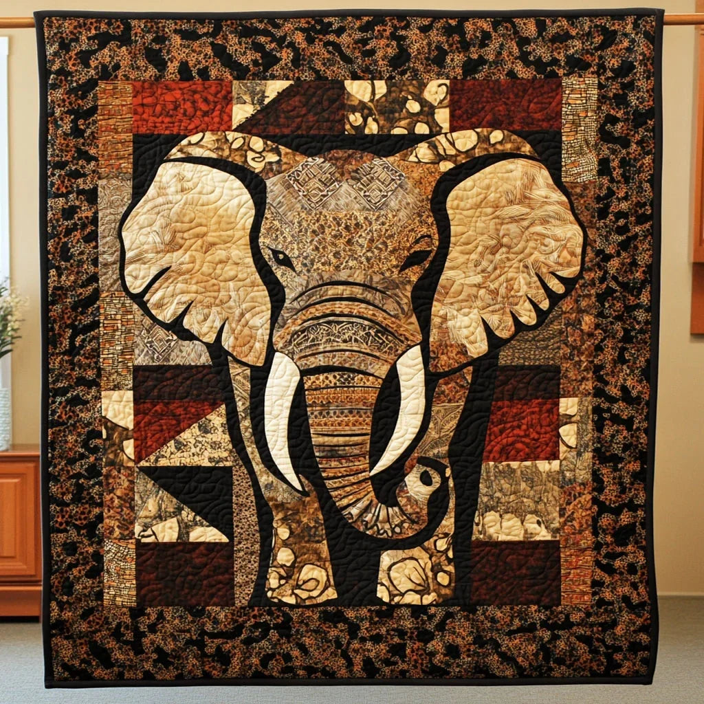 Tradition Patchwork Elephant Quilt Blanket
