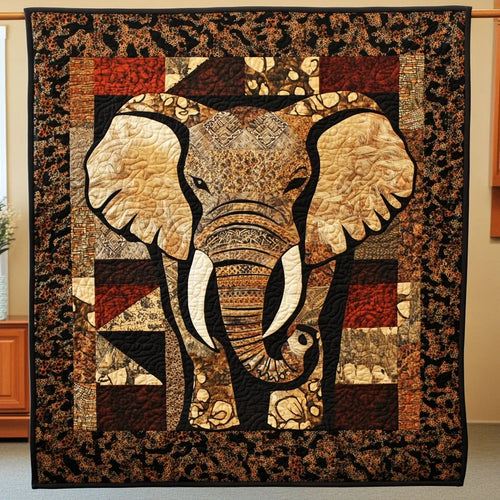 Tradition Patchwork Elephant Quilt Blanket