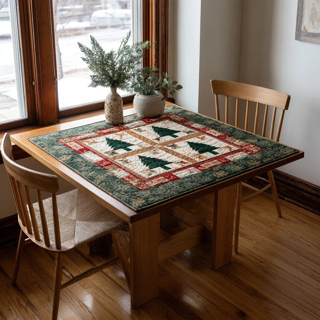 Traditional Christmas Quilted Table Topper