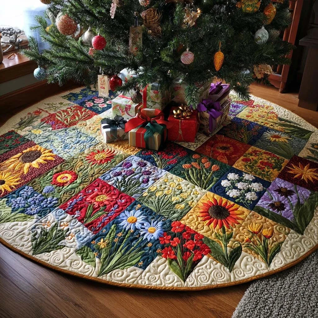 Trailside Color Christmas Quilted Tree Skirt