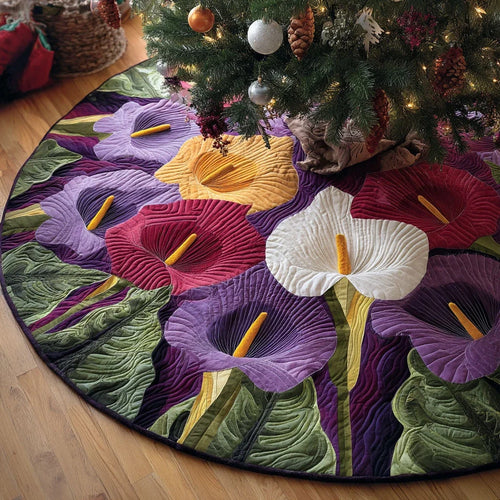 Tranquil Bloom Christmas Quilted Tree Skirt