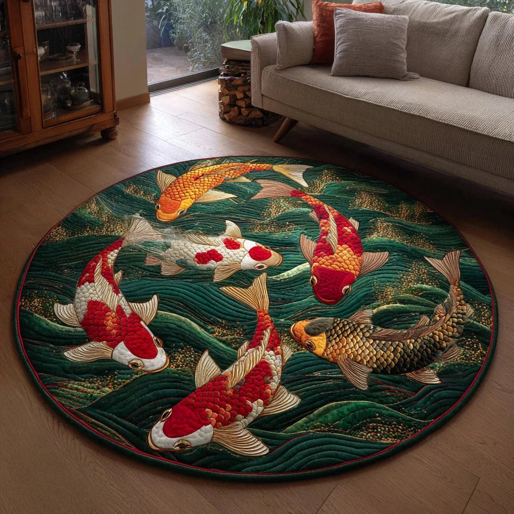 Tranquil Koi Quilted Round Mat