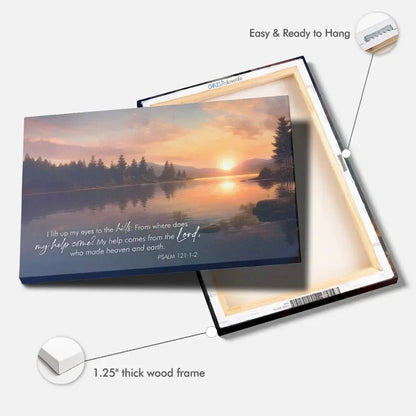 psalm 121 1 2 my help cometh from the lord wall art canvas (Landscape) (view 11)