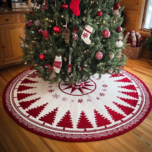 Tree Center Christmas Quilted Tree Skirt