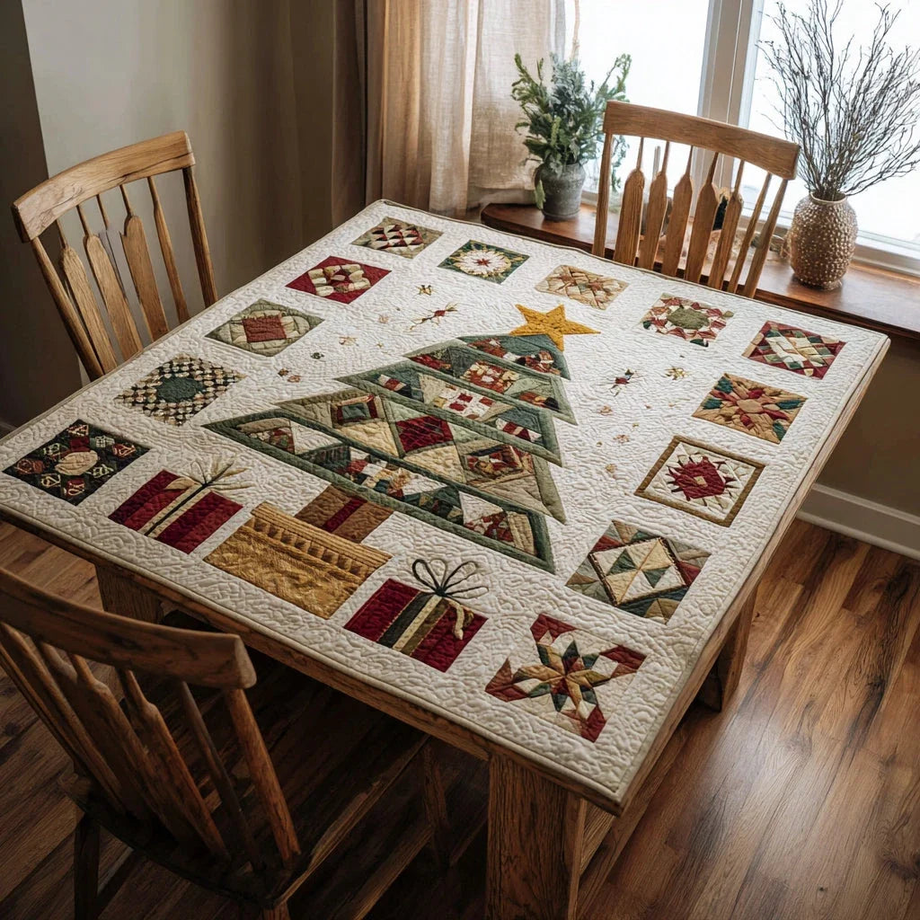 Tree Christmas Quilted Table Topper