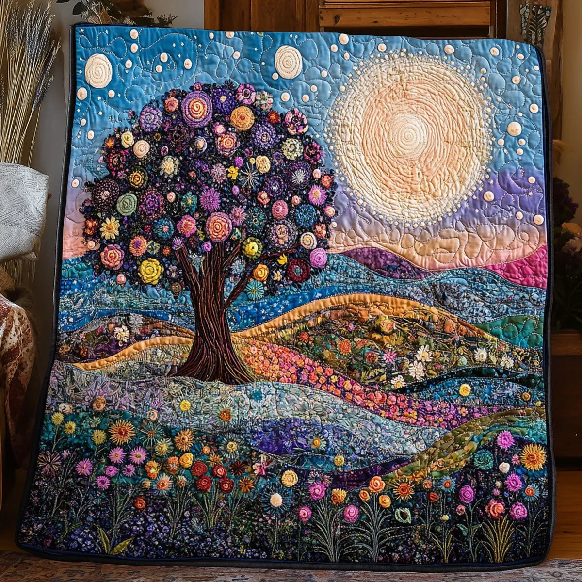Tree Of Life Hill Quilt Blanket