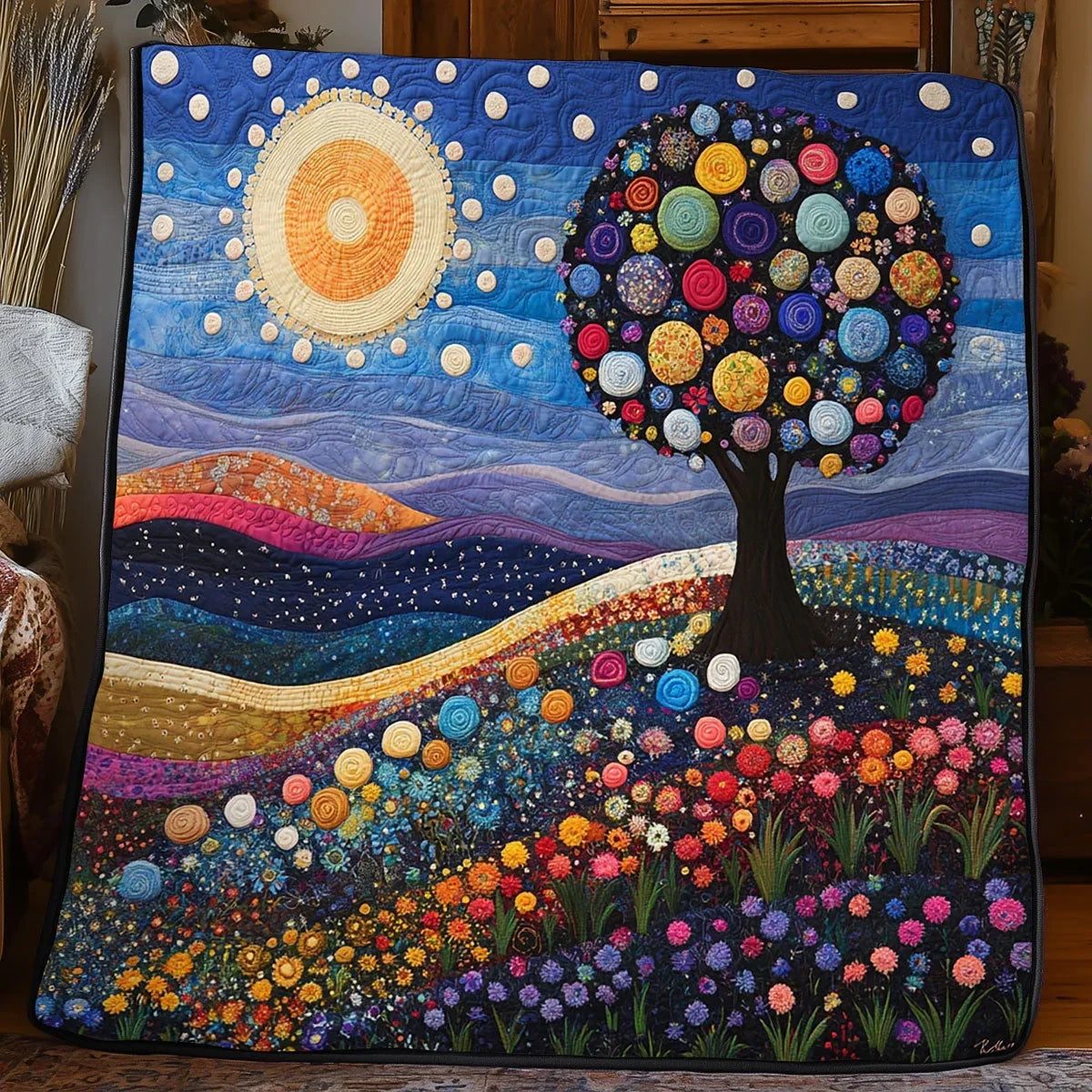 Tree Of Life Hill Quilt Blanket