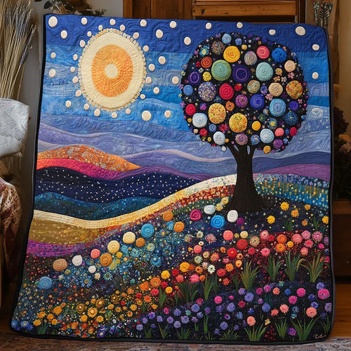 Tree Of Life Hill Quilt Blanket