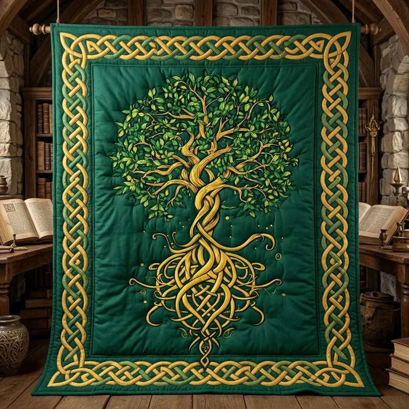 Tree of Life Quilt Blanket - Quilted Blanket by Wild and Way