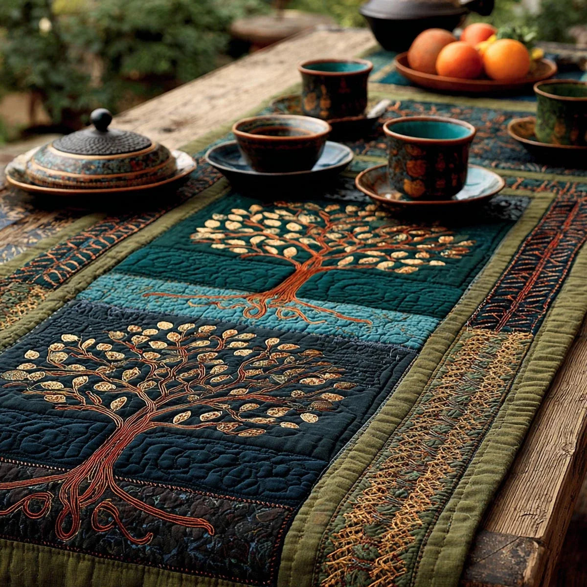 Tree of Wisdom Quilted Table Runner