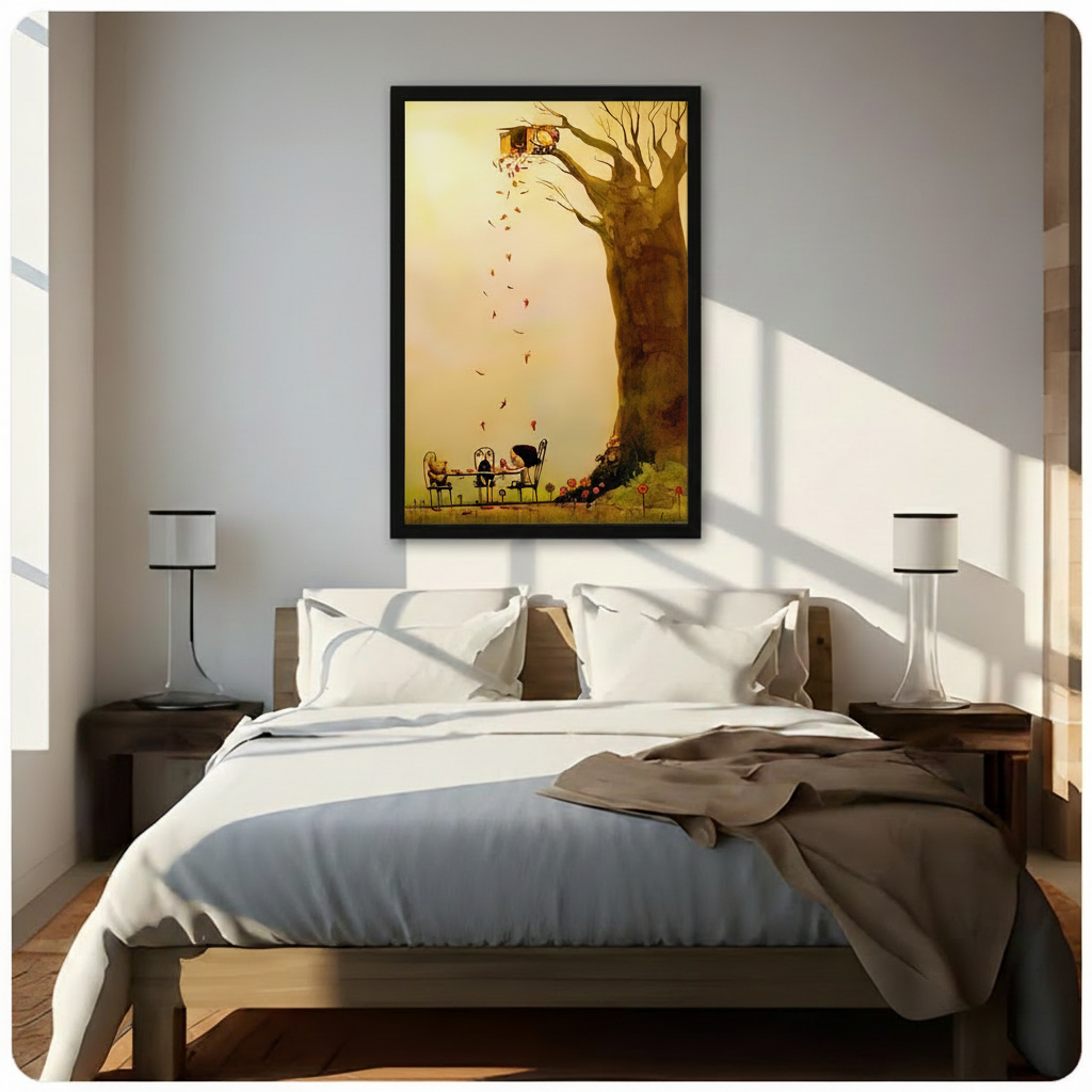 Autumn Treehouse Fairy Tale Whimsical Canvas Print