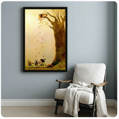 Autumn Treehouse Fairy Tale Whimsical Canvas Print