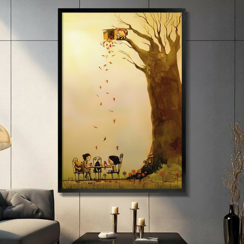 Autumn Treehouse Fairy Tale Whimsical Canvas Print