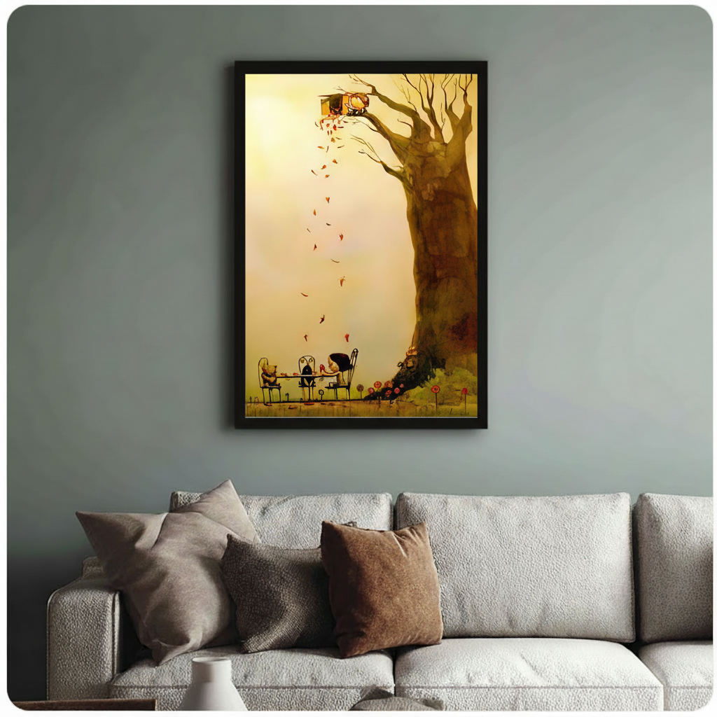Autumn Treehouse Fairy Tale Whimsical Canvas Print