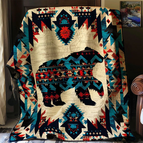 Tribal Bear Quilt Blanket