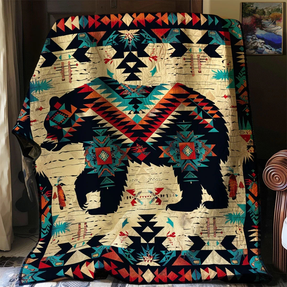 Tribal Bear Quilt Blanket