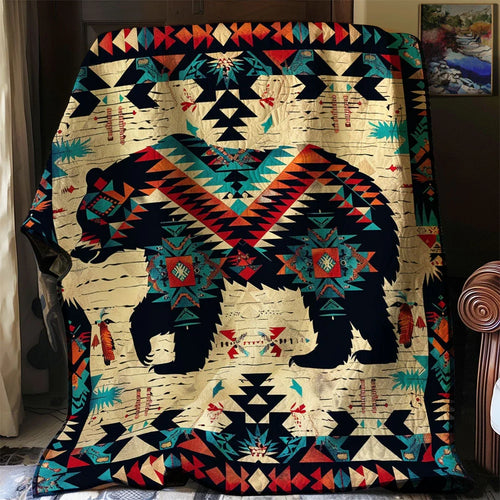 Tribal Bear Quilt Blanket
