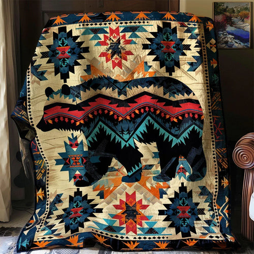 Tribal Bear Quilt Blanket