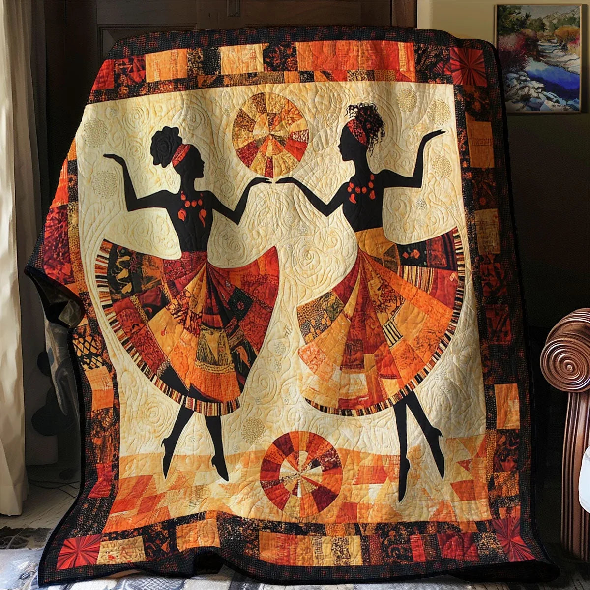 Tribal Dancer Quilt Blanket