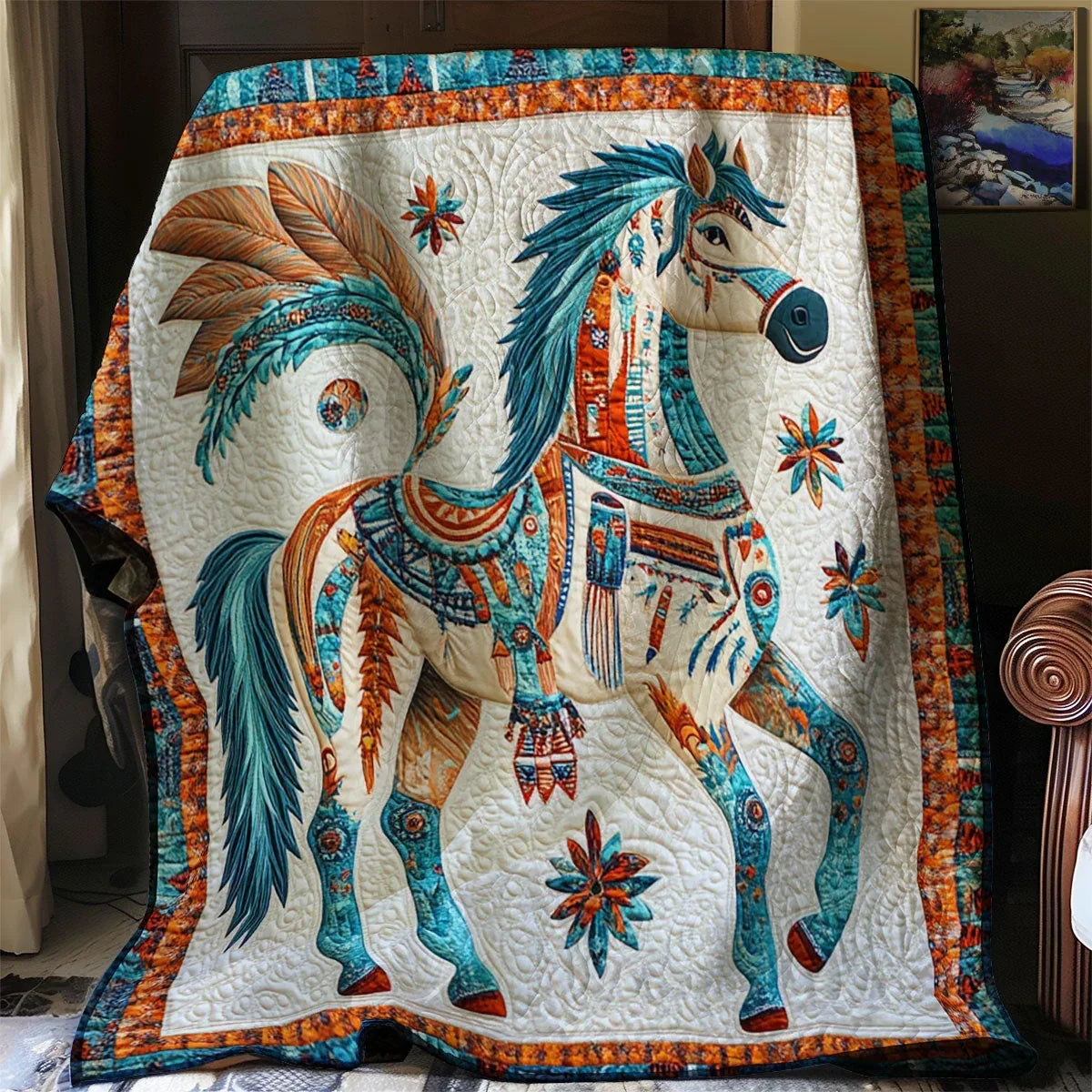 Tribal Gallop Quilt Blanket