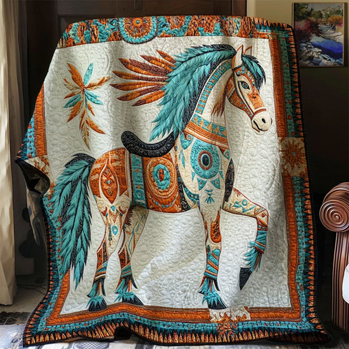 Tribal Gallop Quilt Blanket