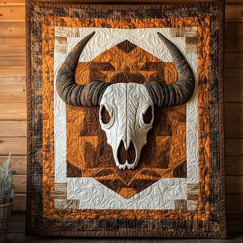 Tribal Guardian Horns Quilt Blanket