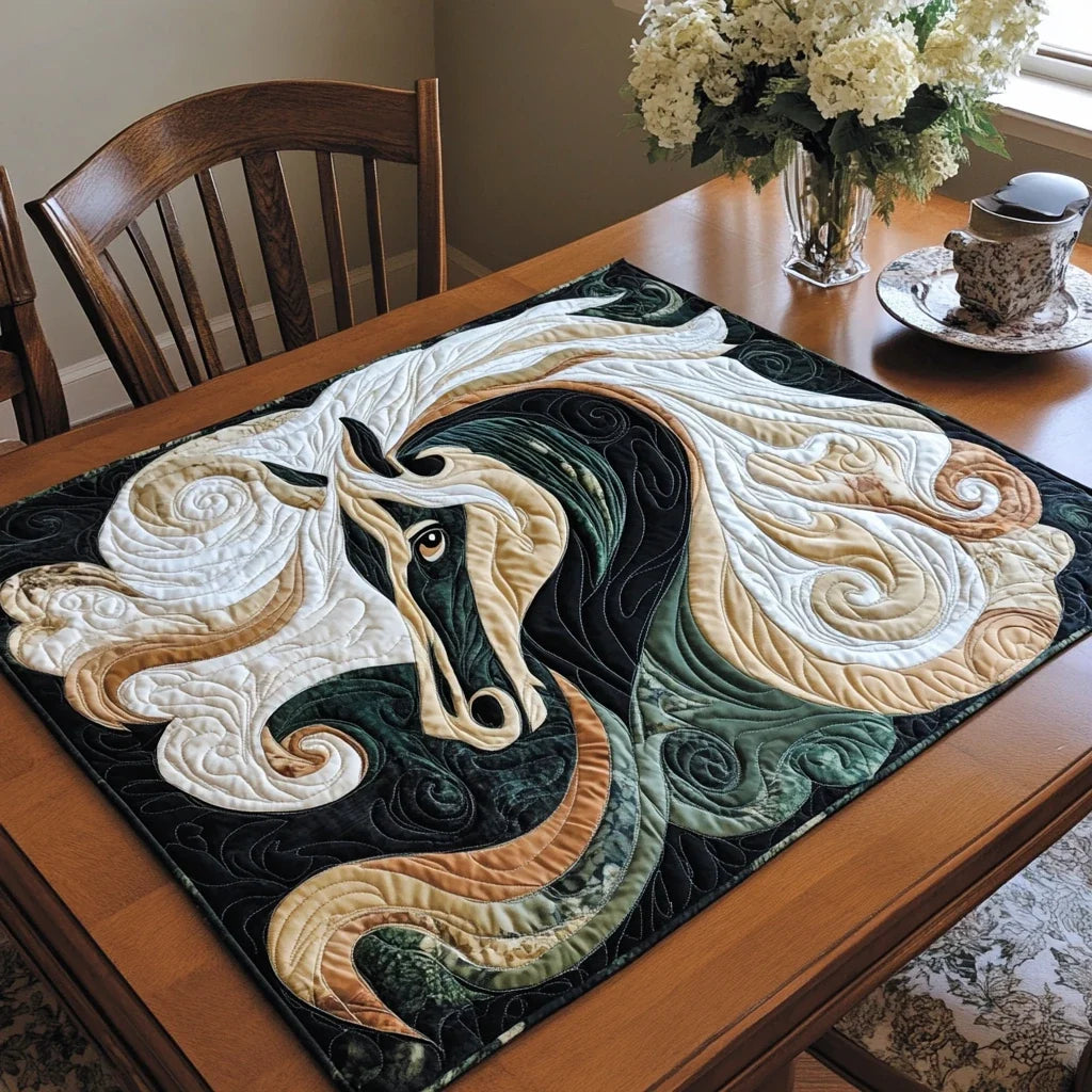 Tribal Horse Quilted Table Topper