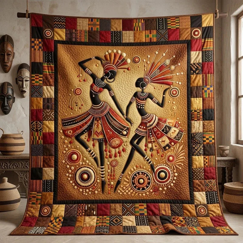 Tribal Rhythm Quilt Blanket - Quilted Blanket by Wild and Way