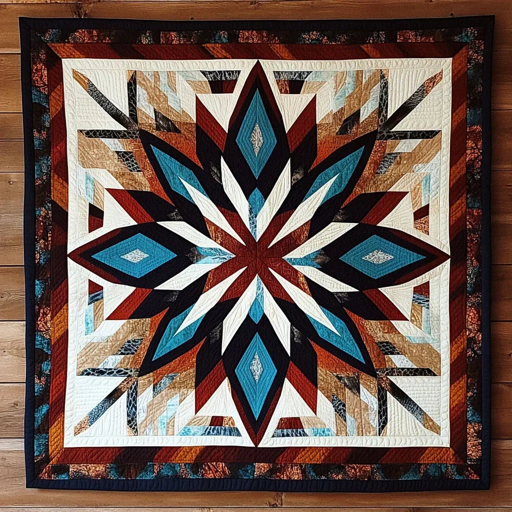 Tribal Star Geometric Quilt Blanket